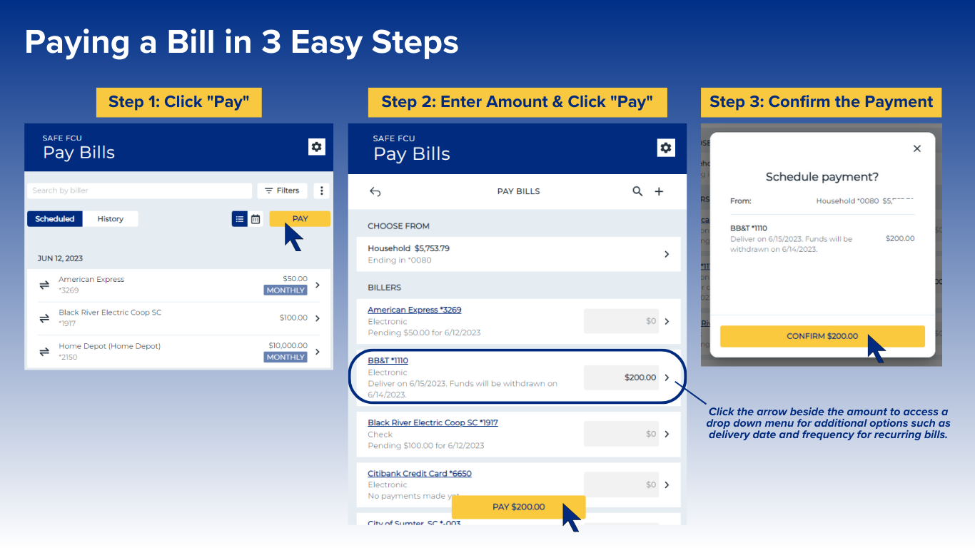 New Payment Service SAFE Federal Credit Union
